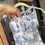 Cider  Toile Print one piece swimsuit halter bow ruched de jouy grandmillenial Photo 4