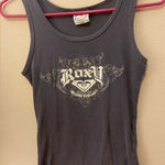 Roxy  Dark Grey Ribbed Tank SzXL Y2K Vintage Cotton Made In USA Photo 0