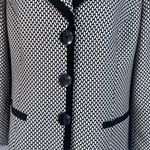 Kasper Separates Black White Abstract Geometric Single Breasted Blazer Size 14 Photo 6