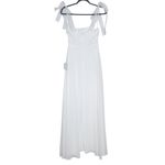 Lulus  White Chiffon Tie-Sleeve Wedding Dress NWT Size Small White Formal Dress Photo 3