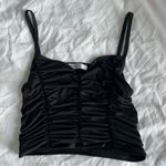 Blue Blush  Pitaya Black Ruched Tank Top Photo 0