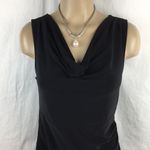 White House | Black Market  Black Sleeveless Button Up Back Top S Photo 4
