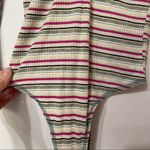Free People  Striped Ribbed Off Shoulder Bodysuit Womens XS Sweetheart Neckline Photo 5