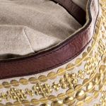 Christian Louboutin Gold and Brown Satchel with Luxurious Embellishments Photo 8