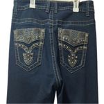 Rebel & Soul Bootcut Jeans Women’s 12 Embroidered Rhinestone Fleur Photo 3
