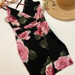 Almost Famous Juniors' Floral-Print Faux-Wrap Dress, Black/Pink (SM)E108 Photo 0