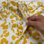 MOTHER The Curbside Heel Fray Yellow Floral Leopard Button Fly High Rise Size 25 Photo 4