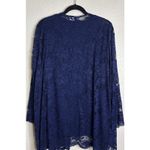 Slinky Brand  Womens 1X/2X 3 Piece Set Cardigan Tank Skirt Navy Blue Lace READ Photo 1