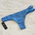 NWT Tavik Chloe Mini Cutout Slinky Rib Swim Bottom in Sea Blue Photo 3