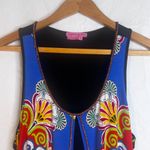 Joyous & Free Dress Sleeveless Beaded Patterned Attached Vest Size Medium Black Photo 3