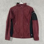 Columbia Jacket Women’s L Maroon Black Fleece Interchange Full Zip Photo 0