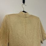 St. John Vintage  Gold‎ Mock Neck Short Sleeve Long Santana Knit Top  Size Medium Photo 4