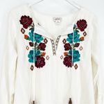 Ariat NWT Reflections Floral Embroidered Blouse S White Photo 4