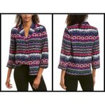 Trina Turk 💕💕 Ira 3 100% Silk Pajama Style Top ~ Fairisle Print Small S NWT Photo 5
