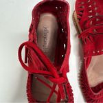 Jeffrey Campbell  Red Rodillo Suede Peep Toe Wedges Size 7.5 Photo 3