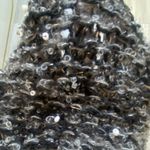 Handmade Hand-knit Gray and Black Beaded Loop Twist Continuous Circular Scarf, one size Photo 5