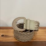 Talbots  Beige Leather Wide Braided Belt Size Medium Photo 1