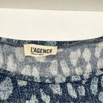 L'Agence L’Agence Blue Printed Swing Dress Womens Size Small Stretch Short Sleeve *FLAW* Photo 1