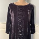 Grizas Lagenlook Silk Velvet Shift Balloon Midi Dress Black Small Photo 1