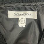 Good American  Medium Pleated Satin Bomber Jacket Black Sheer Streetwear NWT Photo 7