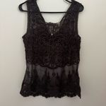 Yoana Baraschi  Brown Lace Detail Top womens medium Photo 3