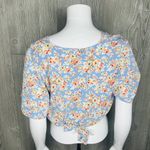Como Black  Floral Wrap Blouse/shirt  Size XS Photo 1