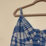 Arizona Jeans Vintage Arizona Blue Plaid Button-Up Corset Women's Top Photo 1