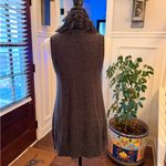 Luii NWOT Unique Textured Loop Fringe Dark Gray Open Knit Scarf Vest Black Photo 1