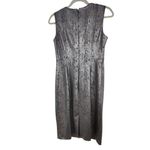 Calvin Klein Silver Snakeskin Sleeveless Sheath Dress Size 2 Wedding Guest Dress Photo 1