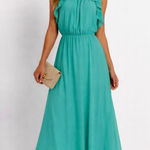 NWT Dixie Tiffany Ruffle Elastic Waist Maxi Dress Size Large 🧡🎀 Green Photo 0