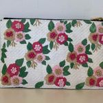 Lele Sadoughi Midnight Bouquet Floral Straw Embroidery Large Pouch Clutch Purse Photo 4