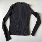 French Connection  Pleated high neck long sleeve blouse metallic black Photo 0