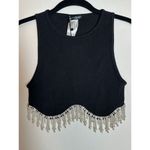 ZARA LIMITLESS CONTOUR COLLECTION Black Seamless Rhinestone Top Size XS NWT! Photo 3