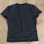 Good American  Baby Tee Stripes Size XS Black White Photo 2