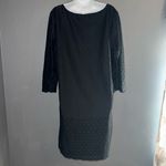Tacera  Little Black Laced Long Sleeve Keyhole Dress Womens XL Photo 3