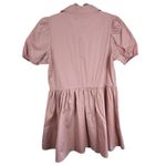 Deluc Gasus 100% Cotton Dusty Rose Pink Short Puff Sleeve Above Knee Dress Sz S Photo 2
