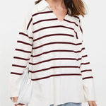 ZARA collared striped oversized pullover sweater small Photo 0
