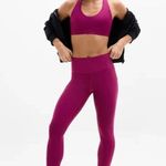 Athleta S Interval Plunge Train Sports Bra A-C Wildberry Small Photo 2
