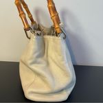 Gucci  Bamboo Shopper Ivory Leather 2way Satchel Bag - Preowned Photo 4