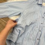 Lucky Brand  oversized pintuck light blue shirt Photo 4