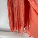 Free People  wanderer Maci dress boho gown coral chiffon metallic gold textured 4 Photo 7