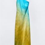 ZARA  Asymmetrical Satin Effect Tie Dye Dress Photo 4