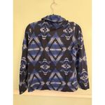 CHAPS  Women’s Sweatshirt Southwestern Diamond Shawl Neck Blue Black L Photo 2