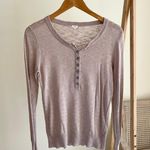 J.Crew Linen Henley Crewneck Sweater in Beige - M Photo 0