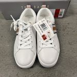 Ted Baker Women's White Leather Sneakers Pink Stripe Low Top Shoes US 6.5 NIB Photo 3