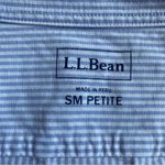 LL Bean Blue and White Stripes 3/4 Length Sleeve Button Down Shirt Oxford Cotton Size undefined Photo 3