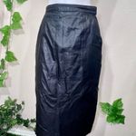 Bermans Black Leather Pencil Skirt Pockets Size 6 Photo 2