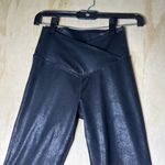 Offline by Aerie The Hugger Crossover High Waisted Crackle Faux Leather Legging Black Photo 2