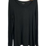 Eileen Fisher Black Scoop Neck Long Sleeve Top Viscose Minimalist Size XL Photo 0