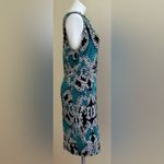 JM Collection s Blue Black White Paisley Design Sleeveless Dress SZ L Midi Photo 3